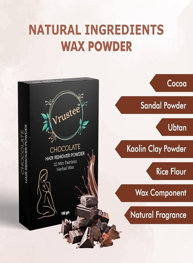SHOPYSTAR Facial Hair Removal Wax Powder, 10 Min Painless Herbal Hair Removal Waxing Powder, All Types Of Hair Skin Hands Legs Underarms Private Bikini Part 100Gm (v-chocolate) - Image 3