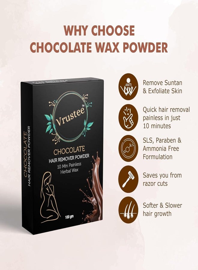 SHOPYSTAR Facial Hair Removal Wax Powder, 10 Min Painless Herbal Hair Removal Waxing Powder, All Types Of Hair Skin Hands Legs Underarms Private Bikini Part 100Gm (v-chocolate) - Image 2
