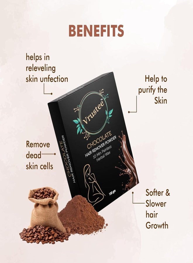 SHOPYSTAR Facial Hair Removal Wax Powder, 10 Min Painless Herbal Hair Removal Waxing Powder, All Types Of Hair Skin Hands Legs Underarms Private Bikini Part 100Gm (v-chocolate) - Image 4