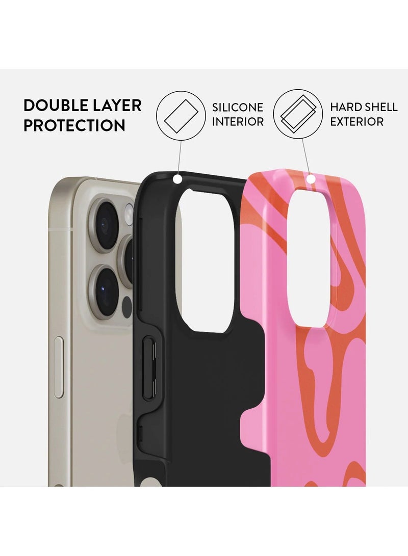 بورجا جراب iPhone 16 pro، قطعتان من الغلاف الصلب + بطانة داخلية من السيليكون TPU، ممتص للصدمات، يمكن الوصول إلى جميع المنافذ، إطار مرتفع لحماية الشاشة والكاميرا، طباعة عالية الجودة لا تتلاشى أبدًا، Ride The Wave - Image 2