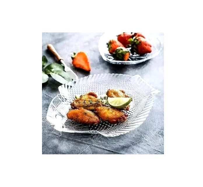 High Quality Glass Fish Set of 7 Pieces- (1 large plate 32.5 cm + 6 small plates 25 cm) - Image 2