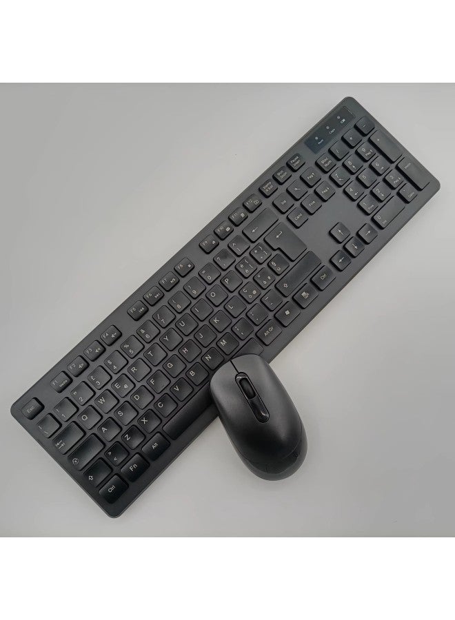 Russian Arabic French German Spanish Italian Danish Swedish Portuguese Wireless Keyboard Mouse White