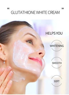 Lanthome Glutathione Whitening Cream, Facial Dark Spots Remover 2% Glutathione Face Cream, Prevent Aging Moisturizing Skin Brightener Cream, Smoothing Brightening Cream, White Lightening Beauty Cream 20G  - Image 4
