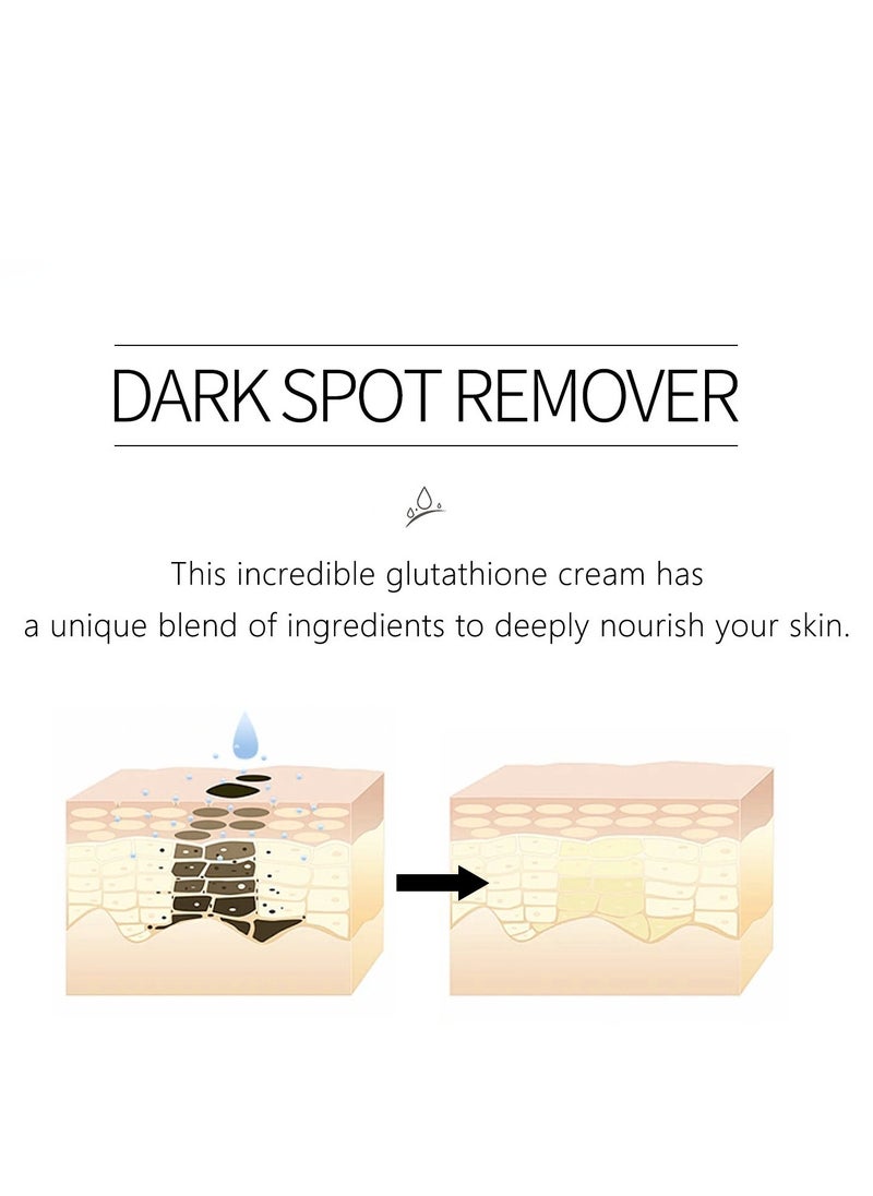 Lanthome - Glutathione Whitening Cream, Facial Dark Spots Remover 2% Glutathione Face Cream, Prevent Aging Moisturizing Skin Brightener Cream, Smoothing Brightening Cream, White Lightening Beauty Cream 20G - Image 1