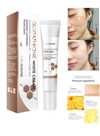 Lanthome Glutathione Whitening Cream, Facial Dark Spots Remover 2%  Glutathione Face Cream, Prevent Aging Moisturizing Skin Brightener Cream,  Smoothing Brightening Cream, White Lightening Beauty Cream 20G | Best Price  KSA