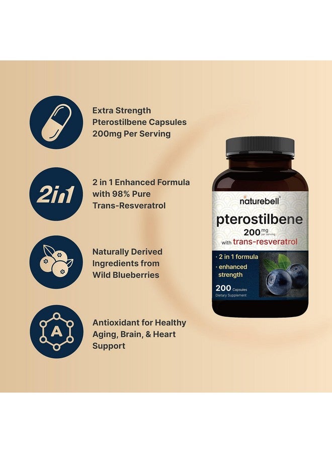 NatureBell Pterostilbene with 98% Trans-Resveratrol, 200mg Per Serving, 200 Capsules | Naturally Sourced from Wild Blueberries - Antioxidant Supplement for Healthy Aging Support - Non-GMO - Image 3