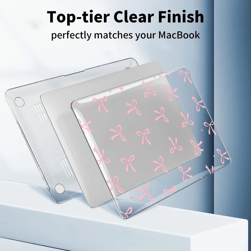 Clear 2026 Air 13 Inch M5 A3449 Transparent Bowknot Compatible Macbook Case - Image 5