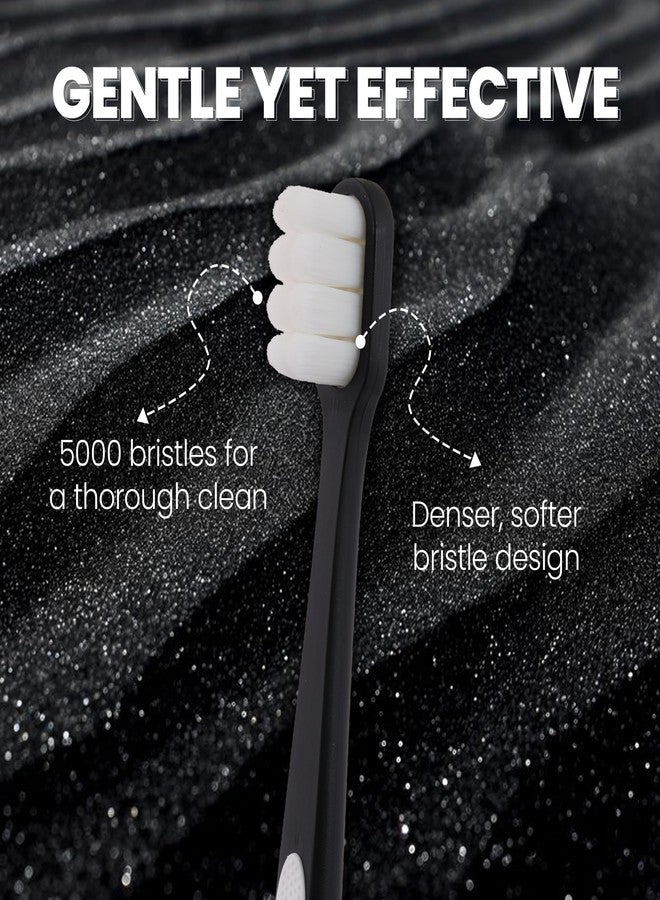 Assure Senso Foam Toothbrush for Adults | Ultra Soft Tooth Brush | Soft Bristle Toothbrush | 5000 Micro Bristles | 0.09mm Feather-Light Tips for Sensitive Gums | Multicolor Pack of 2 - Image 2
