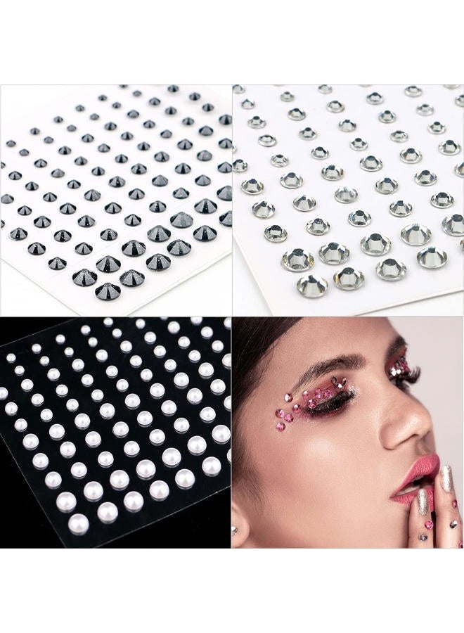 Bowitzki جواهر الوجه من الكريستال للماكياج، لاصقات جواهر الوجه على العين، دموع قوس قزح نجمة الماس كريستالات للنساء ملحقات المهرجان لتزيين الأظافر (أ) - Image 2