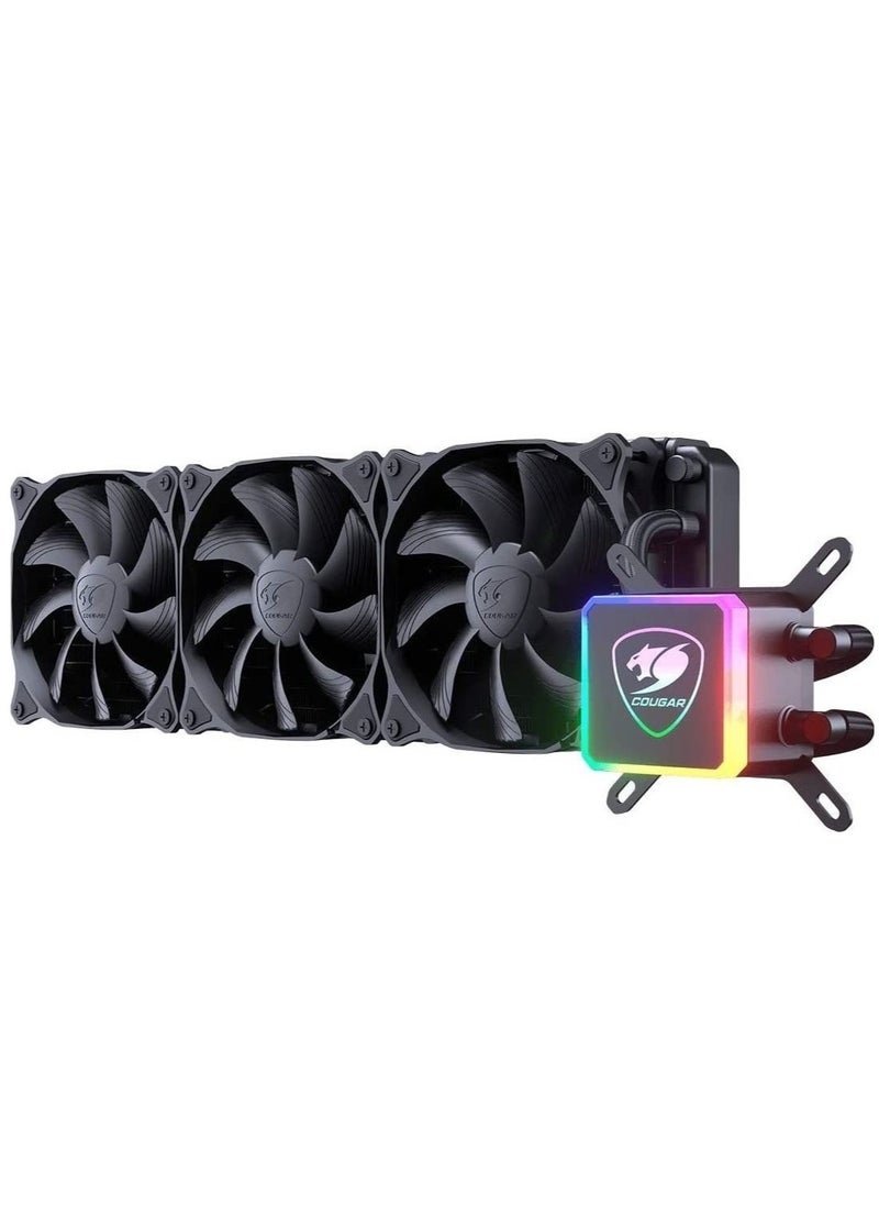 Cougar Cougar Aqua High-Performance CPU Liquid Cooler with Vibrant and Dazzling RGB LED Pump Head and a Remote Controller (Aqua 360) - Black | CGR-AQUA 360  - Image 2