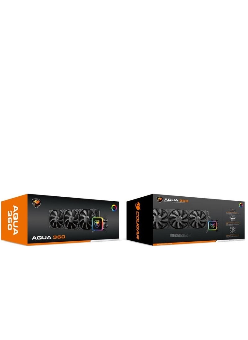 Cougar Cougar Aqua High-Performance CPU Liquid Cooler with Vibrant and Dazzling RGB LED Pump Head and a Remote Controller (Aqua 360) - Black | CGR-AQUA 360  - Image 3