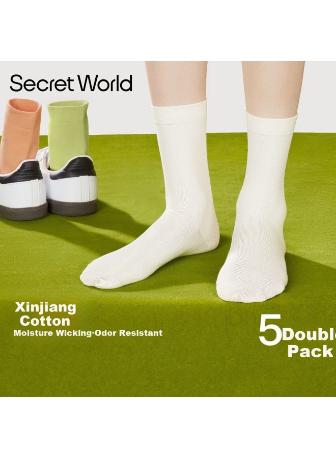 Secretworld Women's Summer Thin Cotton Mid-tube Socks Maternity Pile Socks 10a Antibacterial Odor-resistant Boneless White Socks - Image 3