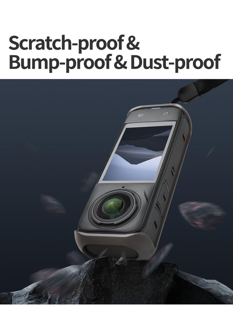 Graphene Temperature Control Protective Case for Insta360 X4 Anti-Slip Anti-Scratch Protective Cover with Lanyard for Insta360 X4 Sports Camera Accessories  - Image 4