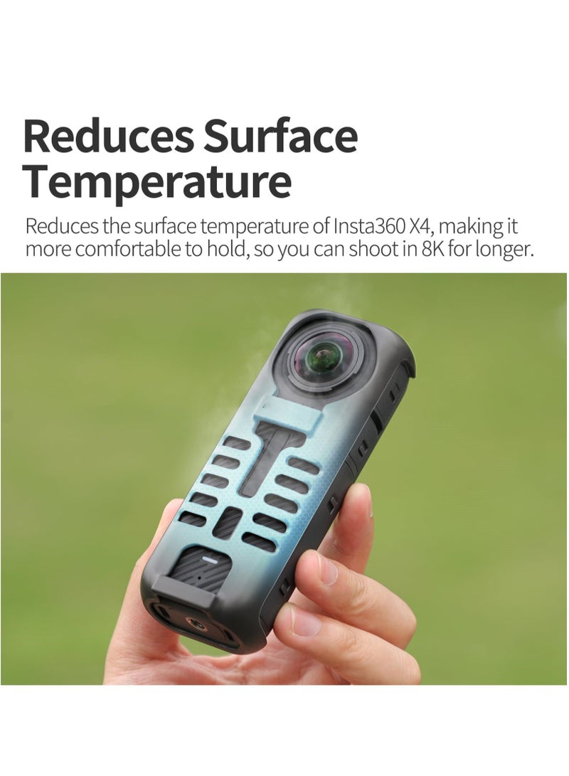 Graphene Temperature Control Protective Case for Insta360 X4 Anti-Slip Anti-Scratch Protective Cover with Lanyard for Insta360 X4 Sports Camera Accessories  - Image 3