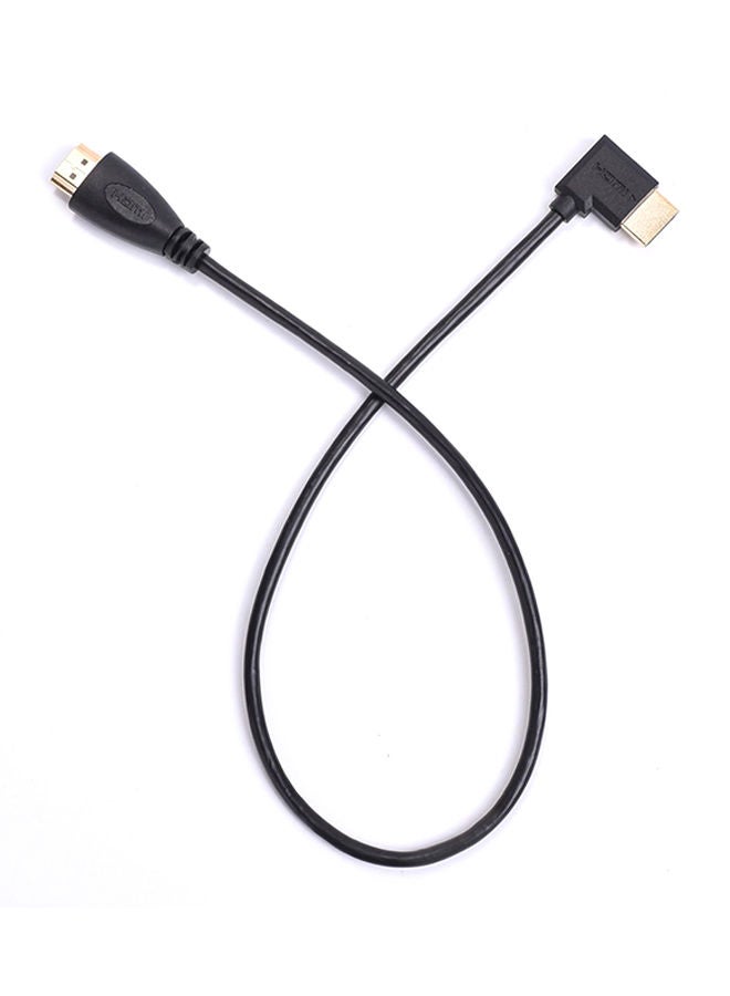 NIBEMINENT Left Angled 1ft Male To HDMI Cable Cord for HD-DVD Game Machines HDTV Black