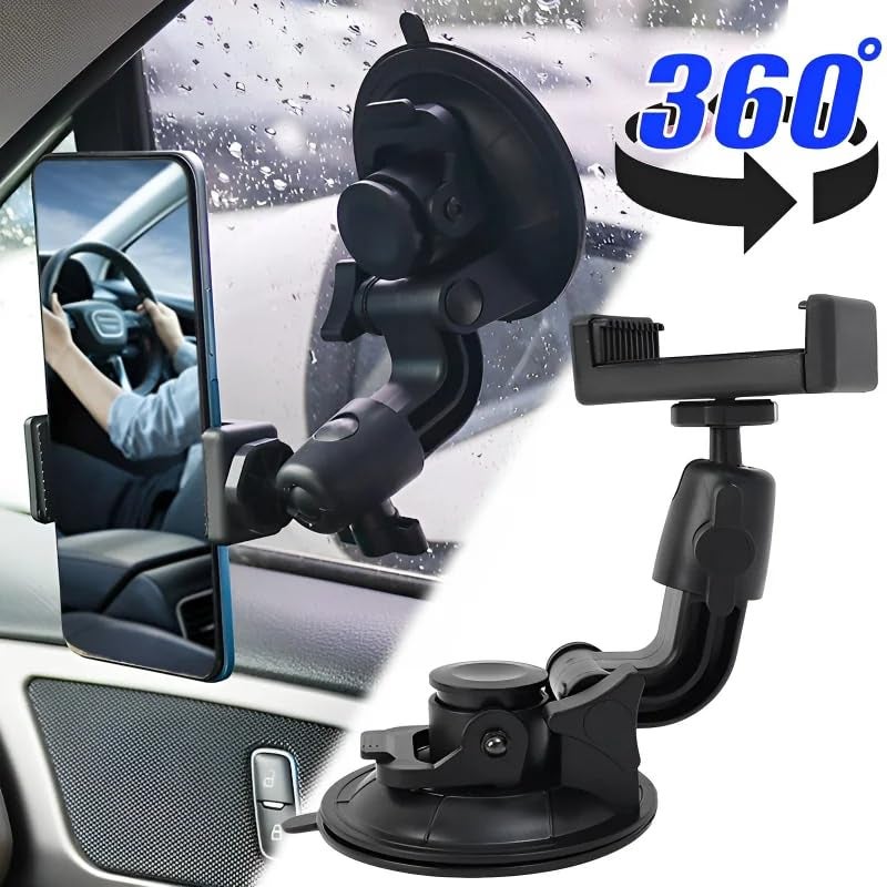 ZODUCT Universal High Power Suction Cup Mount Holder Heavy Duty Mount for Go-Pro, Insta 360, SJCam & Mobile Fixing on Car Windshield & attaching Mini Photography Lights for Videography - Image 3