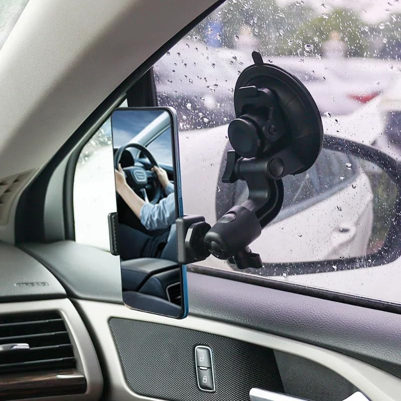 ZODUCT Universal High Power Suction Cup Mount Holder Heavy Duty Mount for Go-Pro, Insta 360, SJCam & Mobile Fixing on Car Windshield & attaching Mini Photography Lights for Videography - Image 5