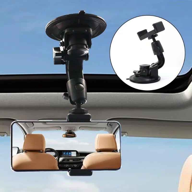 ZODUCT Universal High Power Suction Cup Mount Holder Heavy Duty Mount for Go-Pro, Insta 360, SJCam & Mobile Fixing on Car Windshield & attaching Mini Photography Lights for Videography - Image 2