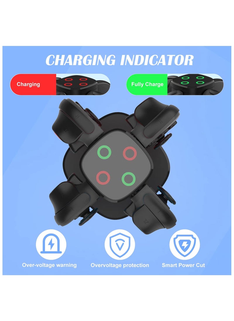 Generic Charging Dock for Nintendo Switch 2(2025) Joy-Con2 Controllers, 4 in 1 Fast Charger Station,RGB Modes Gaming Lights, Magnetic & Weighted Base, Bi-Directional Design, LED Indicators & Overcharge Protection, Including Charging Cable, black  - Image 5