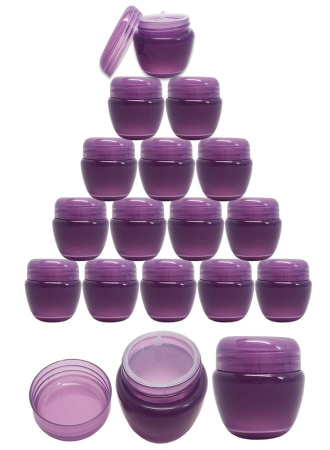Beauticom® 24 Pieces 50G/50ML PURPLE Color Frosted Container Jars with Inner Liner for Lotion, Toners, Lip Balms, Makeup Samples - BPA Free - Image 1