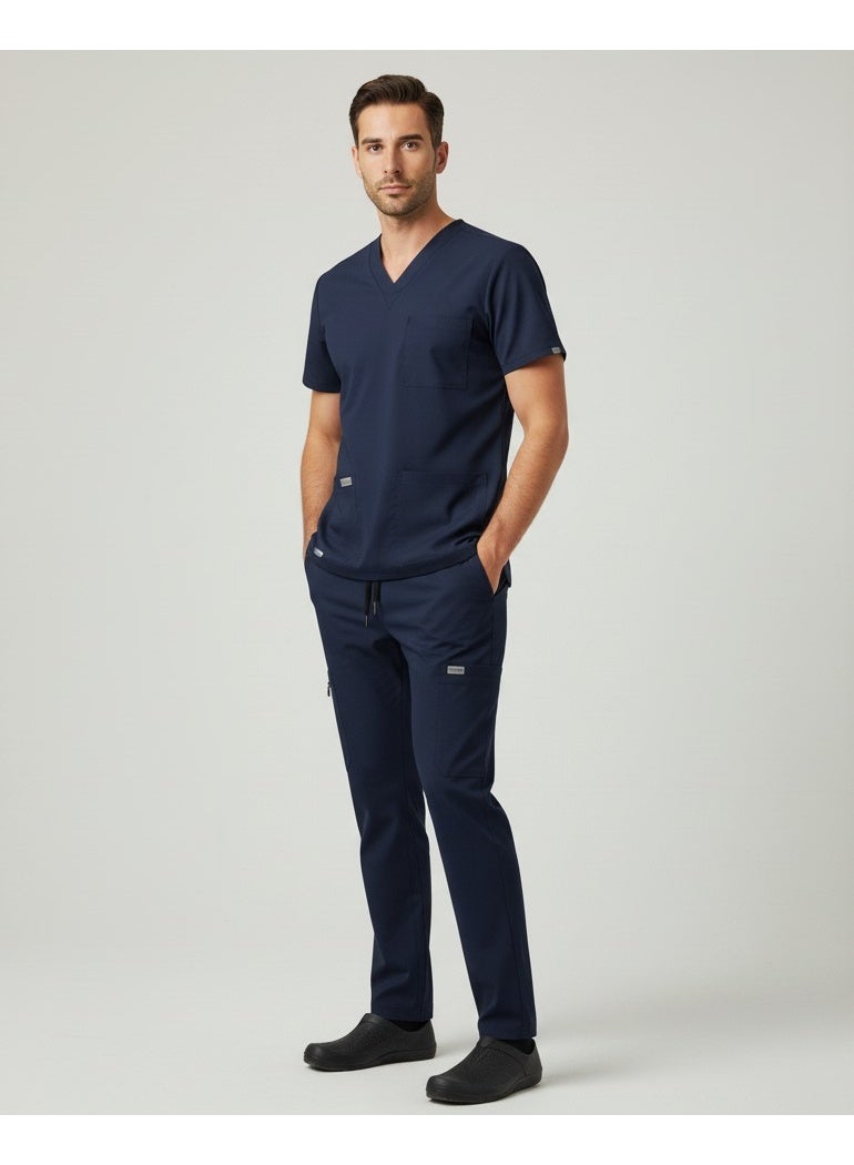Uniforme Unisex Medical Scrub Set – 10 Pockets – V-Neck – Stretch Fabric - Image 3