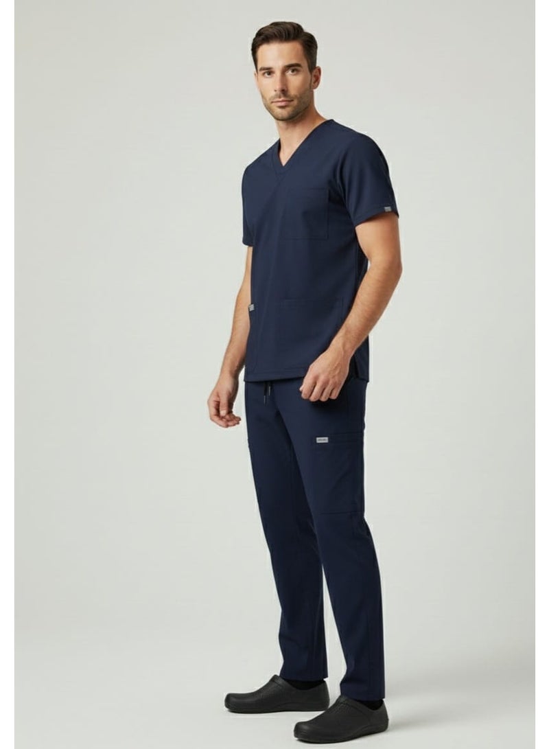 Uniforme Unisex Medical Scrub Set – 10 Pockets – V-Neck – Stretch Fabric - Image 2