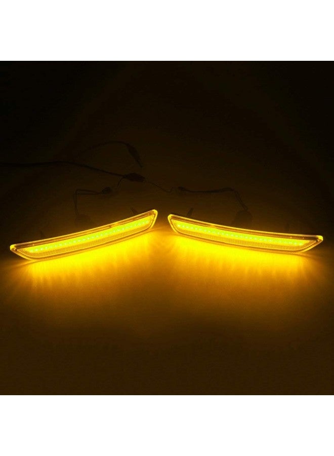 klarako LED Side Light for Mustang 2011 2012 2013 2014 Car Turn Signals Front Side Bumper Marker Lamp Lights LED (Black shell yellow light) - Image 2