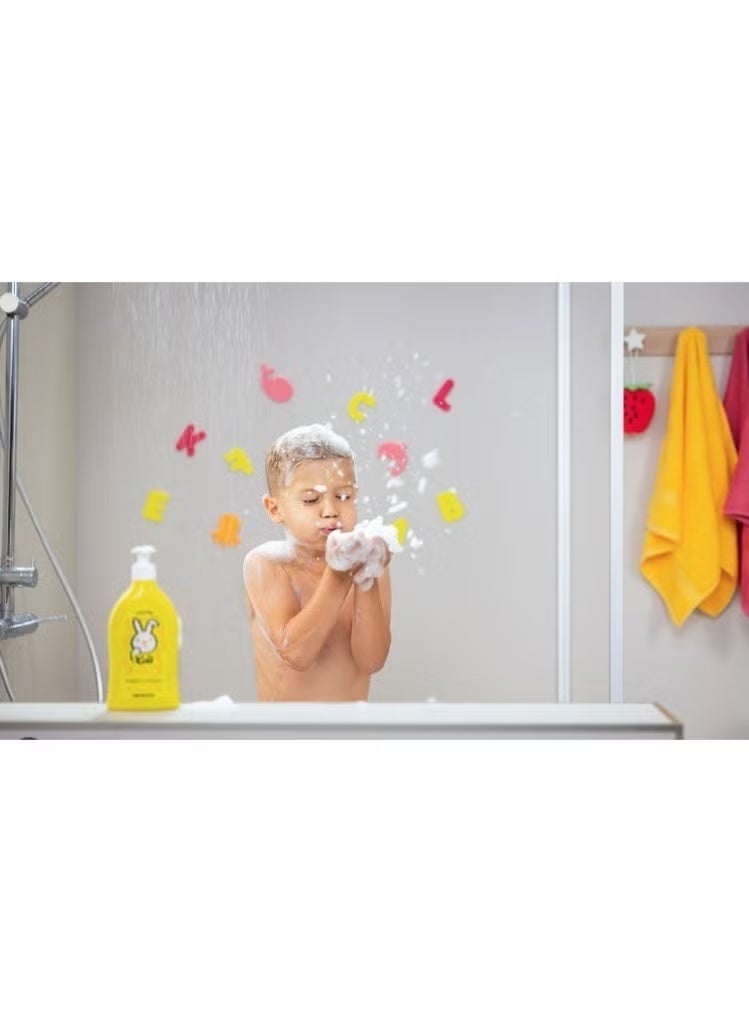 sanosan Kids Banana Shower & Shampoo 400ml – 2-in-1 Gentle Hair & Body Wash with Olive Extract & Milk Protein - Image 3