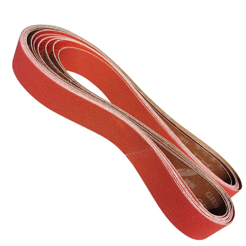 Tonmp 6 Pack 2 x 72 Inch Metal Grinding Ceramic Sanding Belts Kit -1 Pcs Each of 36 40 60 80 100 and 120 Grits Premium Sharpening Sander Belts (2x72 Inch) - Image 1