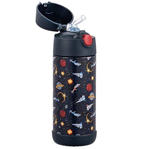 Snug Insulated Kids Water Bottle with Straw & Spout – Double-Wall Stainless Steel, Leakproof, Easy-Flip Lid – For School, Travel, Toddlers & Big Kids - Space Wars, 12oz - Image 4