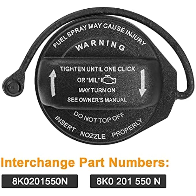ريحني غطاء الوقود 8K0201550N غطاء خزان الوقود متوافق مع أودي A4 A4 كواترو A5 A5 كواترو A8 كواترو Q5 Rs5 S4 S5 S8 Sq5 Allroad استبدال غطاء تعبئة الوقود 8K0 201 550N - Image 4