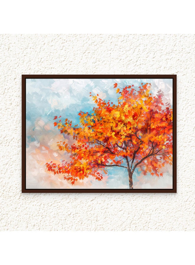 Art Decor Framed Canvas Wall Art of Autumn Tree Landscape Art Print Wall Decor for Home Office Living Room Bedroom Gifting