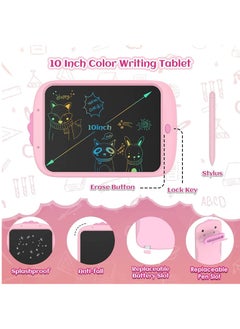 Arabest LCD Writing Tablet for Kids Colorful 10 Inch, Learning Educational Toddler Toys Gift for 3 4 5 6 7 Year Old Girls Boys, Electronic Drawing Doodle Pad Board (Pink)  - Image 2