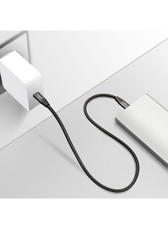 Fasgear USB C to Micro USB Cable 30cm Nylon Braided Type C to Micro USB Cord Compatible with Galaxy S7/S6, HTC One/10 and More (Black, 1ft) - Image 4