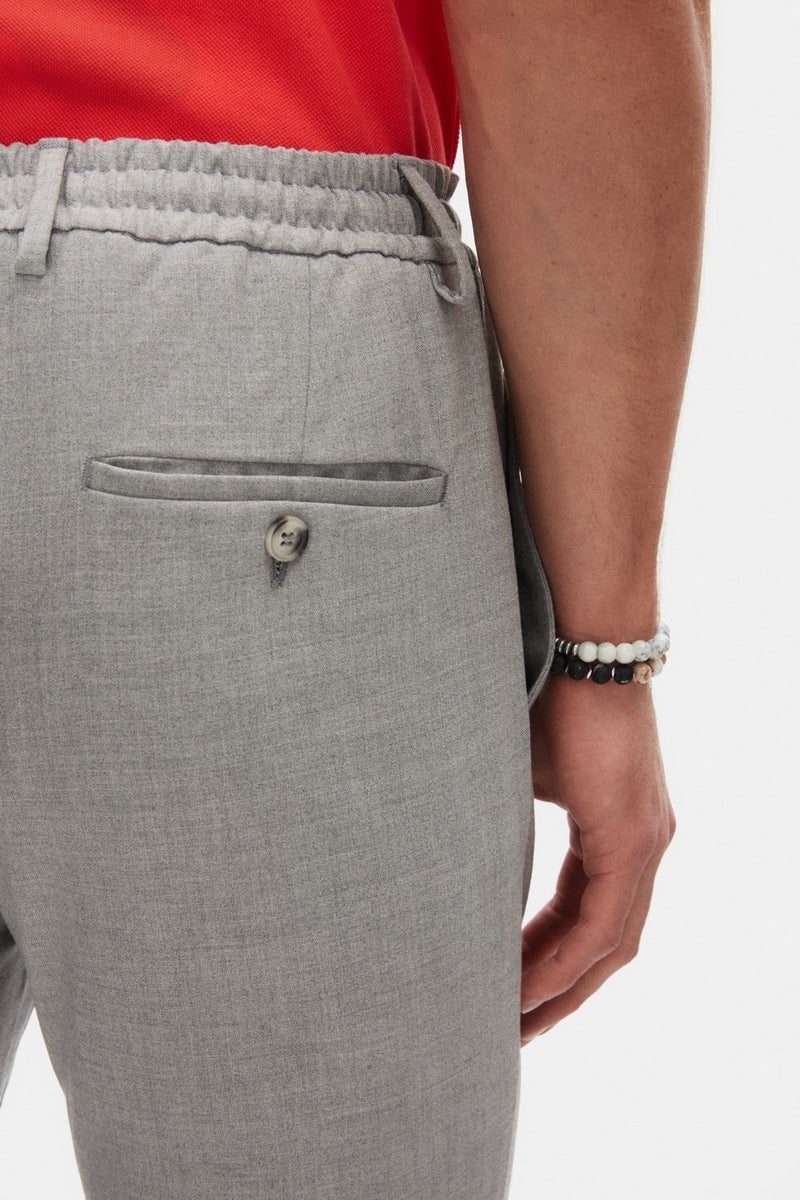 D'S DAMAT Slim Fit Gray Elastic Waist Laced Zippered Lycra Comfortable Jogger Pants 2HC03ORTJGR01  - Image 5