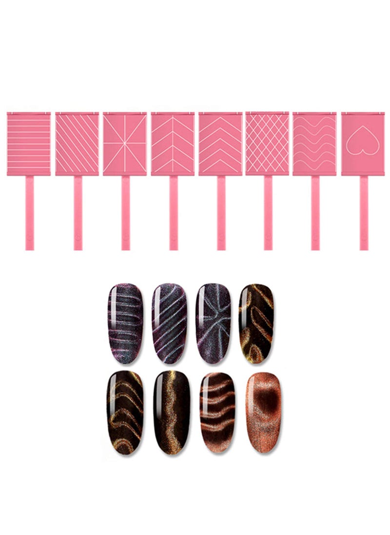 Ideal Swan - Magnet Nail Art Polish Tool Set, Cat Eye Gel Polish 3D Gel Cat Eye Plastic Tool-Suitable for DIY 3d Magnetic, Salon, Studio or Home 8 Piece - Image 1