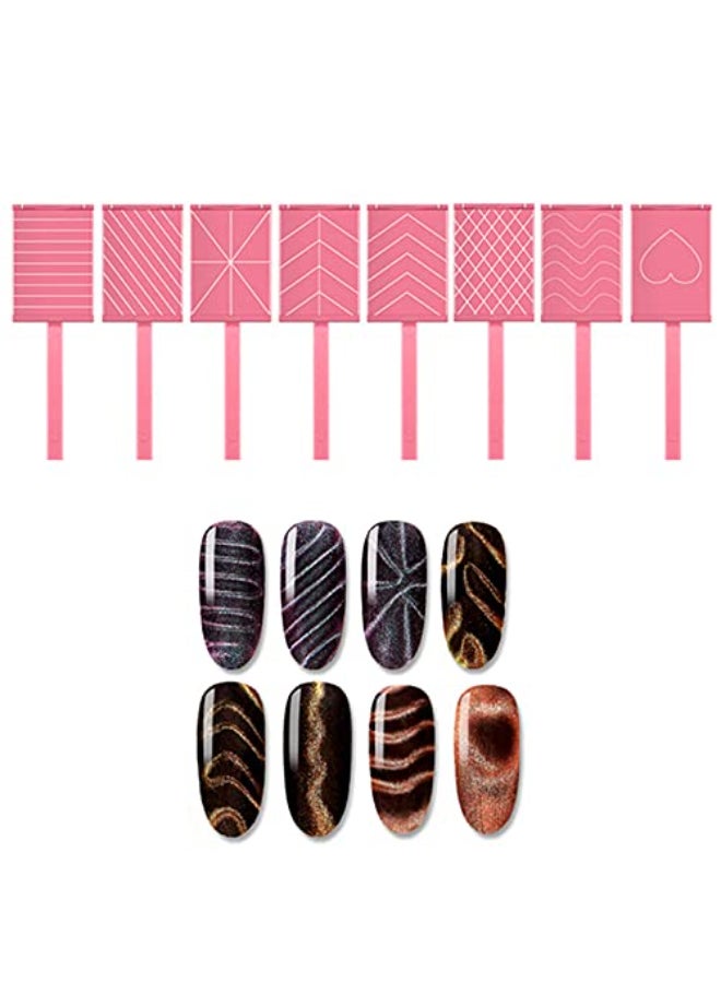 Ideal Swan Magnet Nail Art Polish Tool Set Cat Eye Gel Polish 3D Gel Cat Eye Plastic ToolSuitable for DIY 3d Magnetic Salon Studio or Home 8 Piece - Image 1