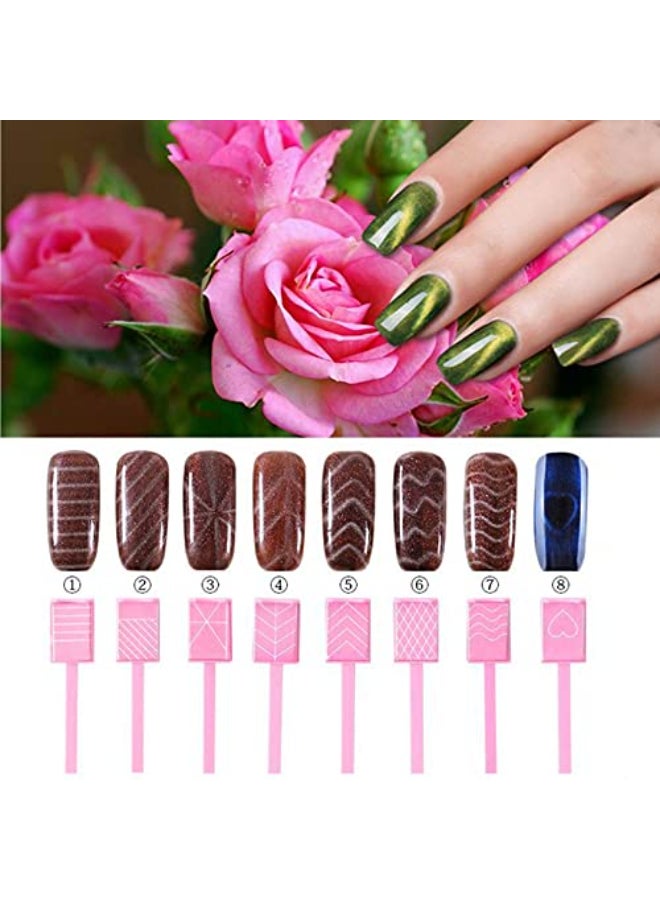 Ideal Swan Magnet Nail Art Polish Tool Set Cat Eye Gel Polish 3D Gel Cat Eye Plastic ToolSuitable for DIY 3d Magnetic Salon Studio or Home 8 Piece - Image 4
