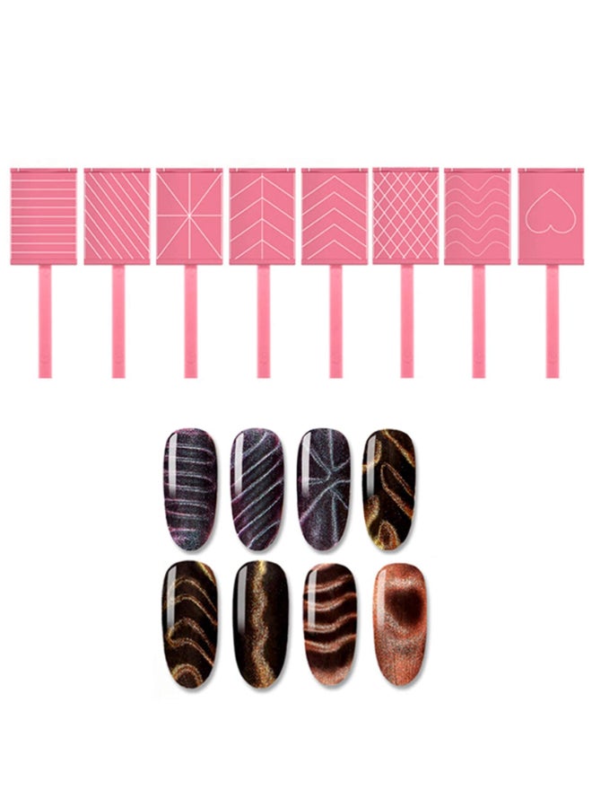 Ideal Swan Magnet Nail Art Polish Tool Set Cat Eye Gel Polish 3D Gel Cat Eye Plastic ToolSuitable for DIY 3d Magnetic Salon Studio or Home 8 Piece - Image 3