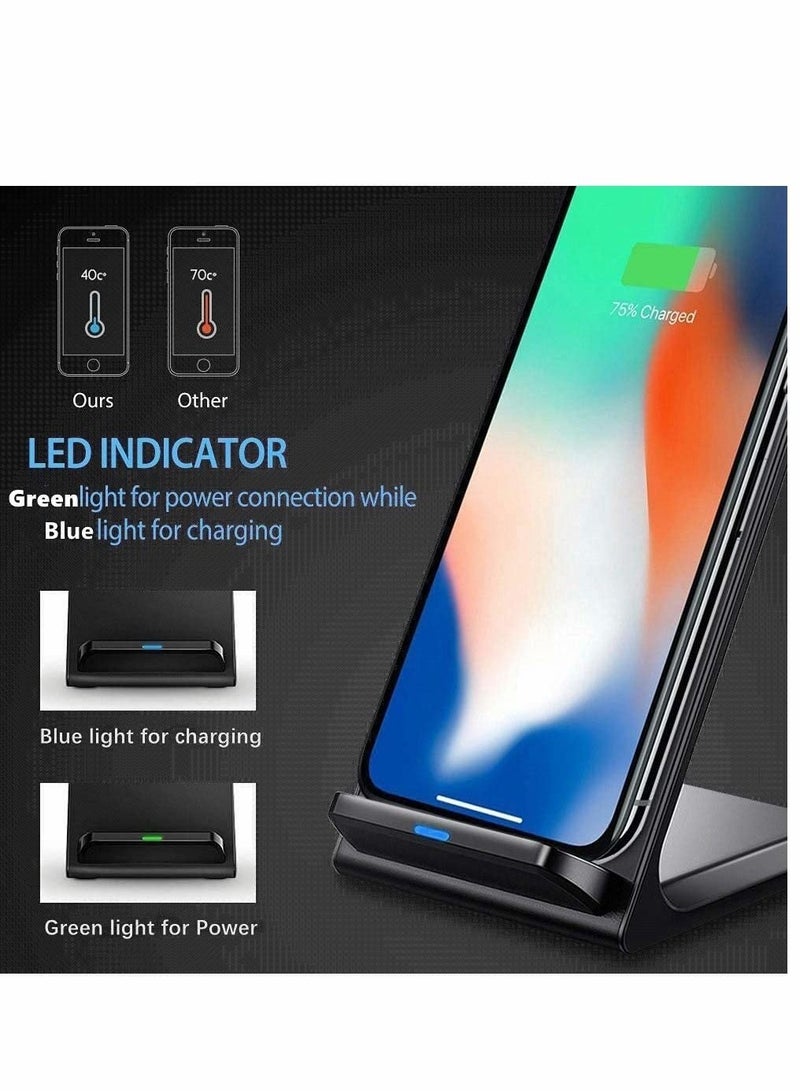 Captaintech 20W Fast Wireless Charging Stand, Compatible with Apple iPhone 12 13 11/11 12 13 Pro/X/XR/XS/8 Upright 15W Wireless Charge Docks, for Samsung Galaxy S22/S21/S20/S9/Note 20 10 9 - Image 4