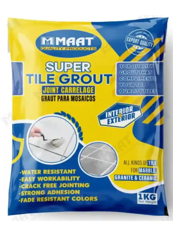 مات معجون بلاط سوبر من ماعت M-STG-1KG، حشو فواصل عالي الأداء للرخام والجرانيت والسيراميك، 1 كجم - Image 1