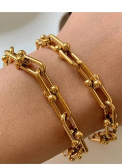 Gold plated stainless steel fixed color bracelet