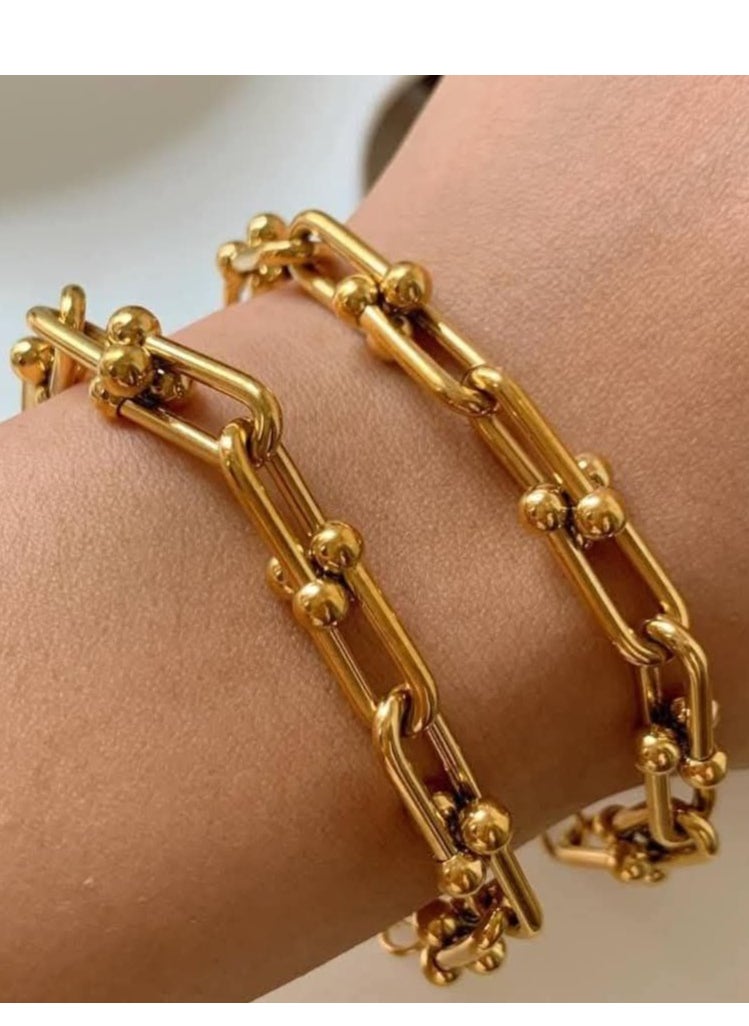 Generic - Gold plated stainless steel fixed color bracelet - Image 1