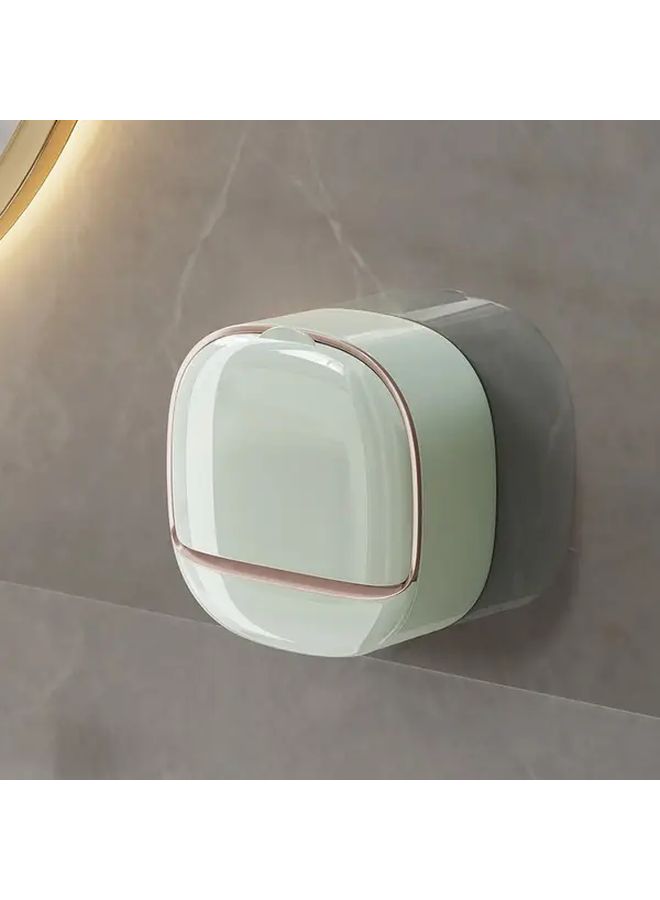 White No Drill Wall Mount Soap Holder With Drainage Plastic Bathroom Organizer - Image 4