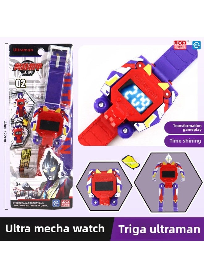 Genuine Smart Diga Altman Mecha Watch Children's Edition Zeta Luminous Q Change Bracelet Time Toy Boy-Color:Ott Mecha Watch (Trega)  - Image 1