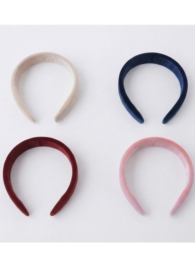 Wide padded children's hairband with a stylish plain design - comfortable for everyday use - 1 piece - (color may vary) - Image 3