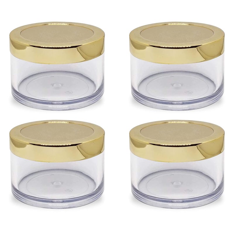 MYOC Empty Transparent Acrylic San Jars with Golden Cap & Inner Lid for Lip Balm, Lip Scrub, Cream, Pigment/Tint, Leakproof Cosmetic Jar for Makeup & DIY Beauty Product -15gm (Pack of 8) - Image 1