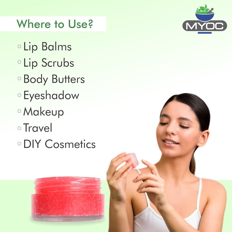 MYOC Empty Transparent Acrylic San Jars with Golden Cap & Inner Lid for Lip Balm, Lip Scrub, Cream, Pigment/Tint, Leakproof Cosmetic Jar for Makeup & DIY Beauty Product -15gm (Pack of 8) - Image 3