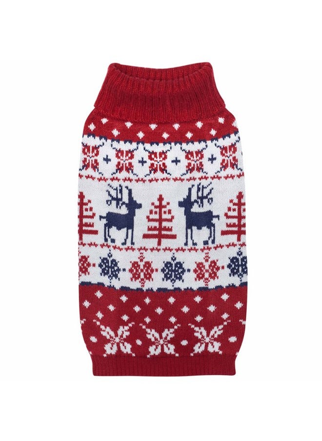 Blueberry Pet Ugly Christmas Reindeer Dog Sweater Turtleneck Holiday Family Matching Clothes for Dog, Tango Red & Navy Blue, Back Length 22", Warm Winter Outfit for Large Dogs - pzsku/ZE3C55AFCBCEAC9900952Z/45/_/1737031557/73065198-fbc2-4a8b-8301-148e806d5512