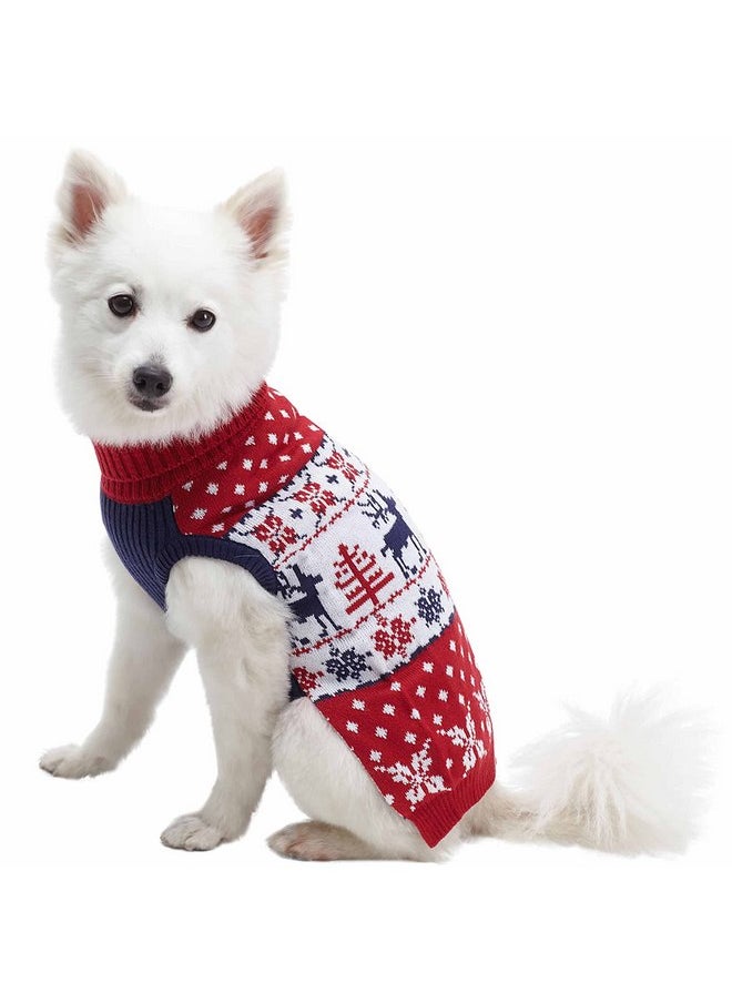 Blueberry Pet Ugly Christmas Reindeer Dog Sweater Turtleneck Holiday Family Matching Clothes for Dog, Tango Red & Navy Blue, Back Length 22", Warm Winter Outfit for Large Dogs - pzsku/ZE3C55AFCBCEAC9900952Z/45/_/1737031563/cefcb72d-457f-4cb7-9d4f-35f1588b8cef